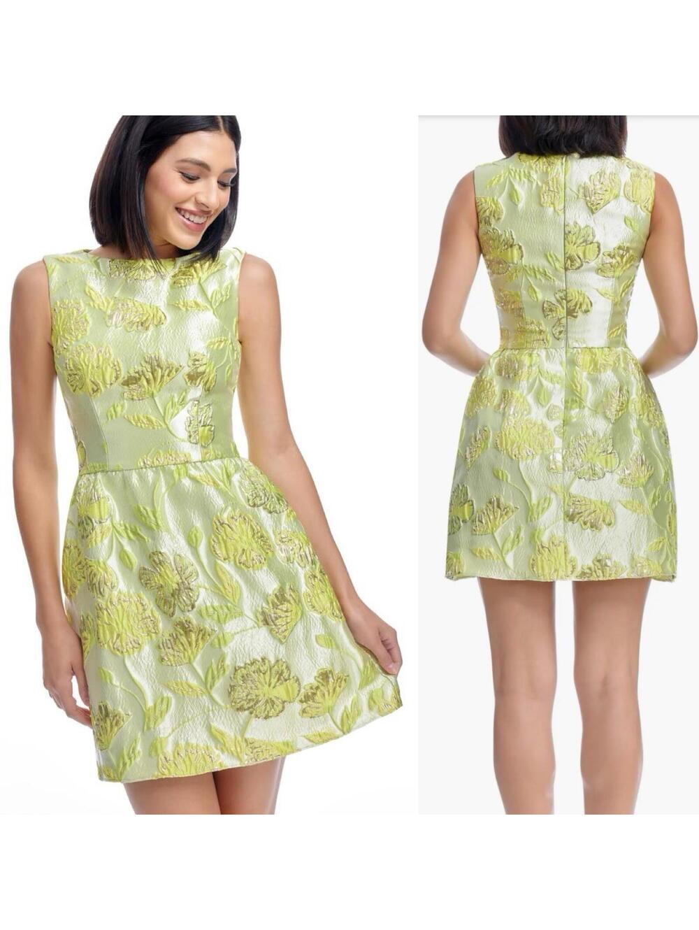 Dress The Population Jackie Metallic Floral Jacquard Cocktail Mini Dress - XXL